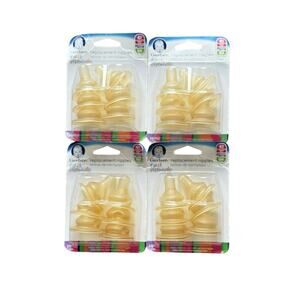4x GERBER First Essentials Latex Replacement Nipples, 4+ M, Medium Flow, #76226